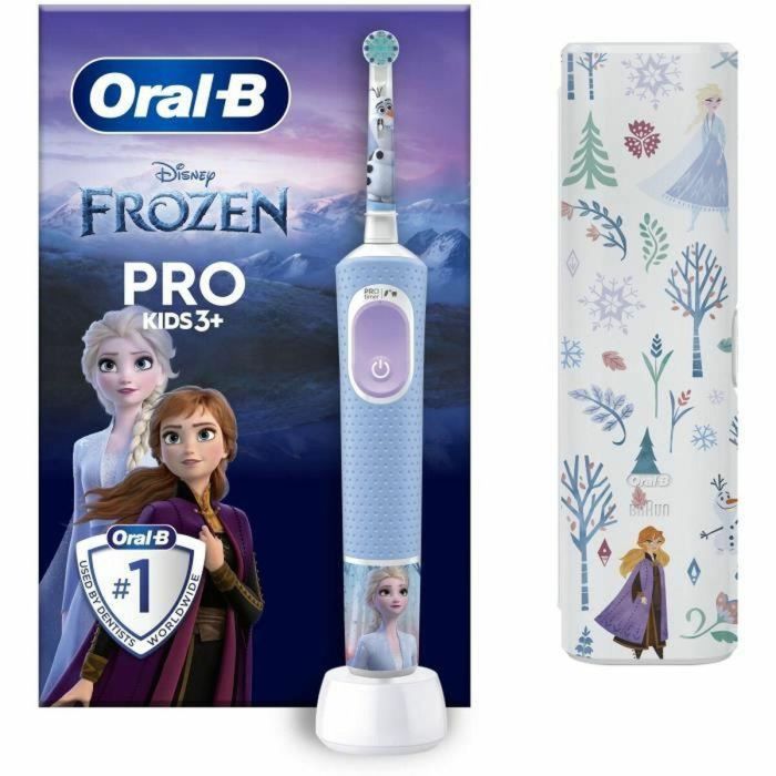 Cepillo de dientes eléctrico - ORAL-B - Niños 1 mango Frozen - 1 cabezal - 1 estuche de viaje - A partir de 3 años