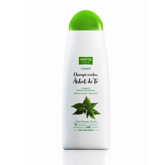 PYHTO NATURE Champú Escolar Brillo Árbol de Té y Citronella, Protección Niños +3 Años - Sin Parabenos/Siliconas 400 ml