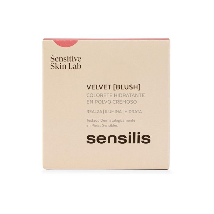 Sensilis VELVET [blush] colorete #01 10 gr, Colorete Hidratante en Polvo Cremoso, Tono Natural, Sin Parabenos, 10g