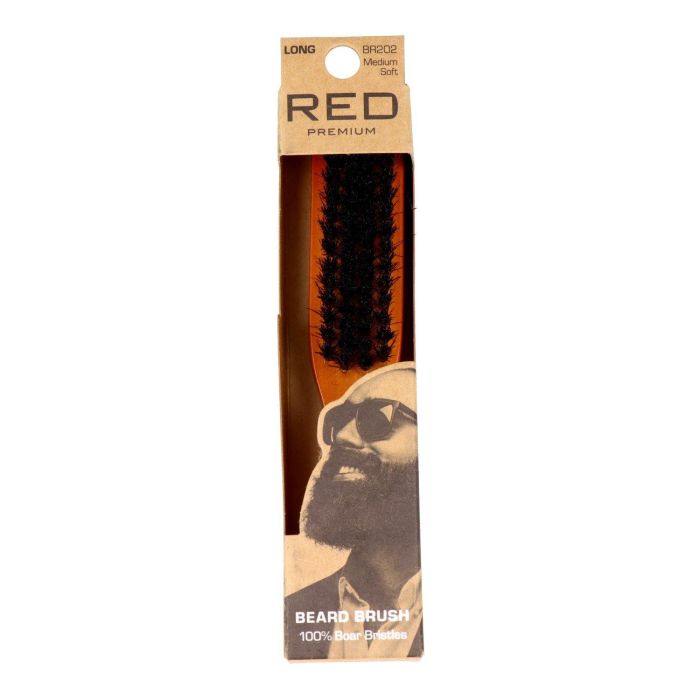 Red Kiss Cepillo para Barba Premium con Mango Largo