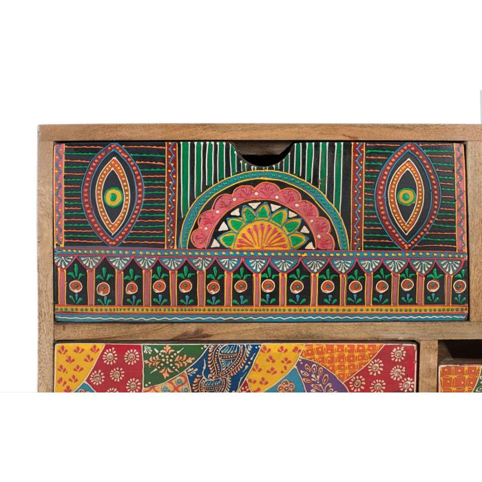 Giner y Colomer Aparador Alto Madera de Mango 90 cm Natural Multicolor 10 Cajones 4