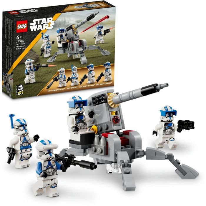 LEGO 75345 Star Wars Pack de Combate Soldados Clon 501, Incluye 4 Minifiguras y Cañón Antivehículo AV-7, +6 Años 12 LEGO 75345 Star Wars Pack de Combate Soldados Clon 501, Incluye 4 Minifiguras y Cañón Antivehículo AV-7, +6 Años 12