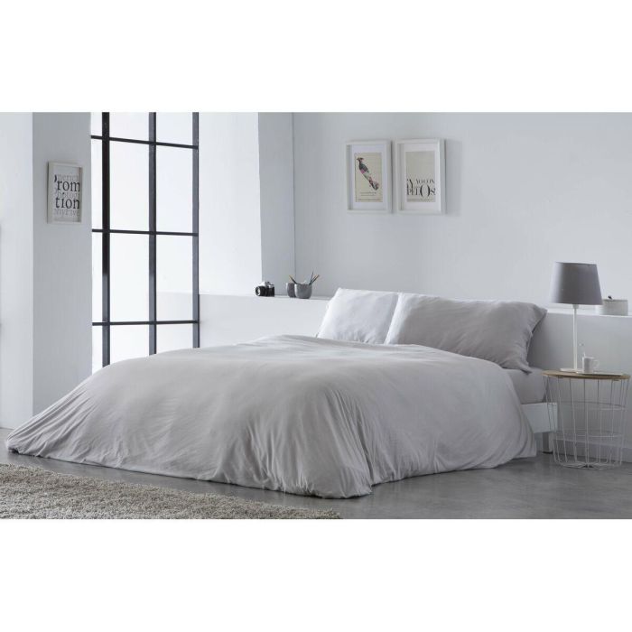 Funda Nórdica Naturals ELBA Gris claro Cama de 135 (220 x 220 cm) 2