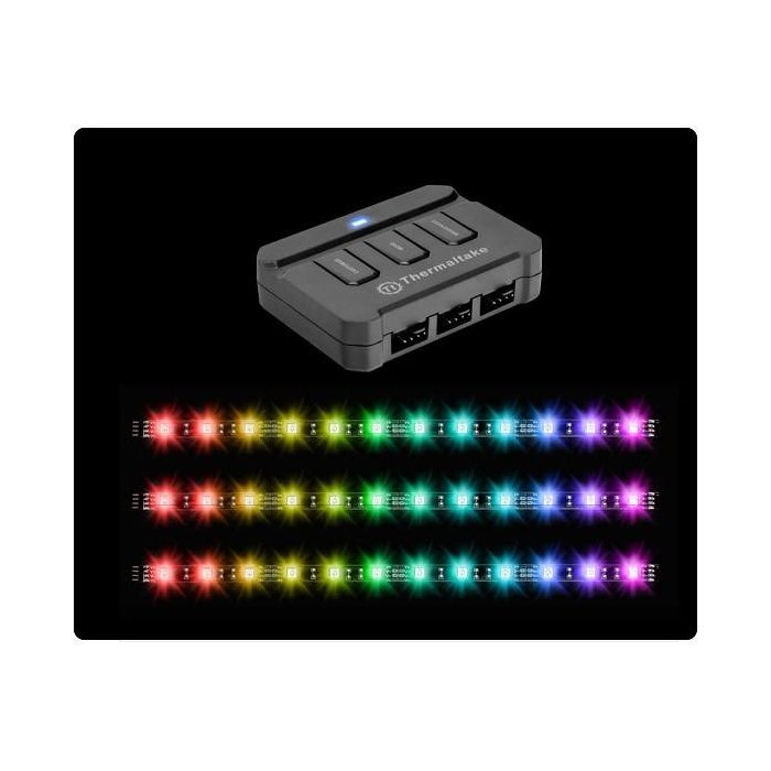 Thermaltake Lumi RGB Strip 3Pack Tira LED Color 256 12V Negro Interior 300mm