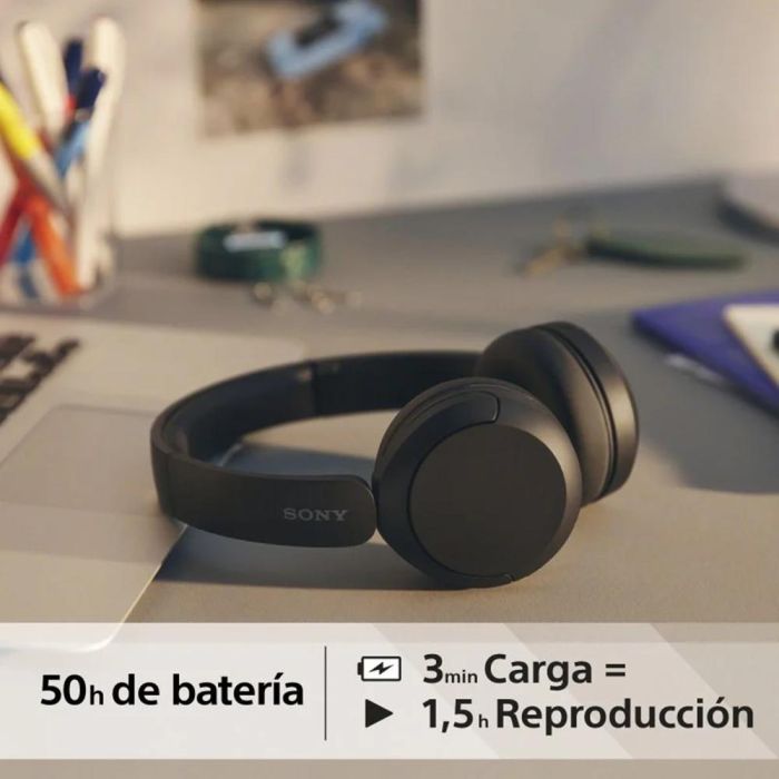Sony WH-CH520 WHCH520B.CE7 Auriculares Inalámbricos de Diadema Bluetooth con Micrófono Multipunto y 50h de Batería Negros 4