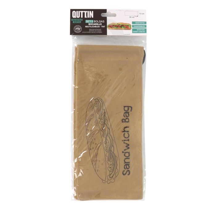 Set de 3 bolsas para bocadillos reutilizables Quttin 13x30 cm (36 Cajas) 1 Set de 3 bolsas para bocadillos reutilizables Quttin 13x30 cm (36 Cajas) 1