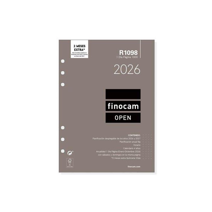 Finocam R1098 Recambio Anual Agenda De Anillas Open 155x215 mm 1Dp 2026
