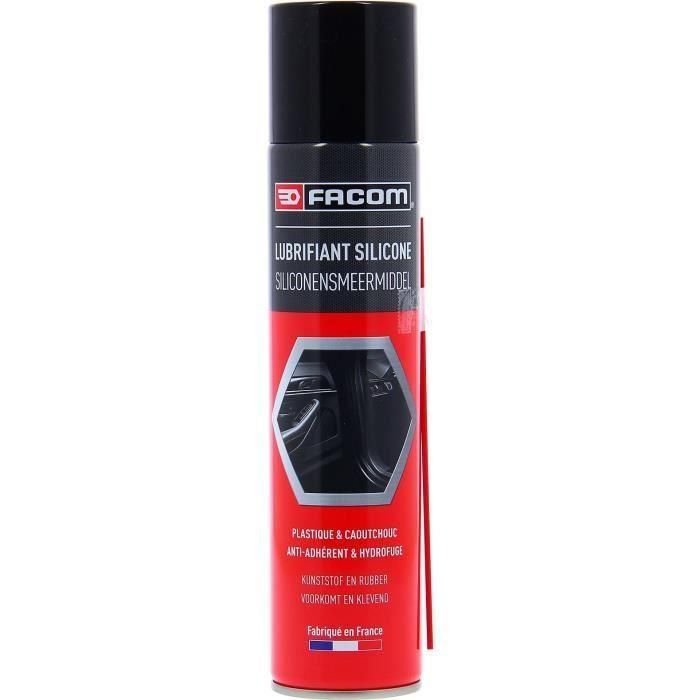 Facom Lubricante de Silicona Concentrado 300 ml - Antiadherente, Repelente al Agua, Inodoro - Para Plástico y Caucho - Aerosol 360° Facom Lubricante de Silicona Concentrado 300 ml - Antiadherente, Repelente al Agua, Inodoro - Para Plástico y Caucho - Aerosol 360°