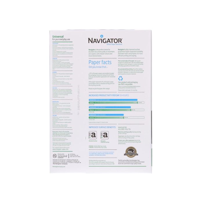 Navigator Papel Din A4 80 Gramos Paquete 500 Hojas | 100% Libre de Atascos, Calidad UHD, Blanco, Certificado Ecolabel y FSC 4 Navigator Papel Din A4 80 Gramos Paquete 500 Hojas | 100% Libre de Atascos, Calidad UHD, Blanco, Certificado Ecolabel y FSC 4