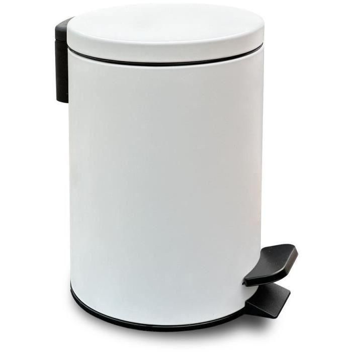 Papelera de baño - HOY - UTILITY - 3 L - Ø 17 x H 25 cm - Polipropileno - Blanco suave Papelera de baño - HOY - UTILITY - 3 L - Ø 17 x H 25 cm - Polipropileno - Blanco suave