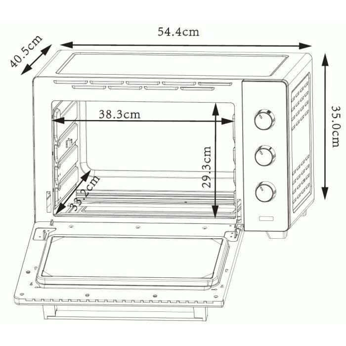 Minihorno CONTINENTAL EDISON MF38N Negro L54,35 x AL36,6 x P41,15 cm 38L 3 Minihorno CONTINENTAL EDISON MF38N Negro L54,35 x AL36,6 x P41,15 cm 38L 3