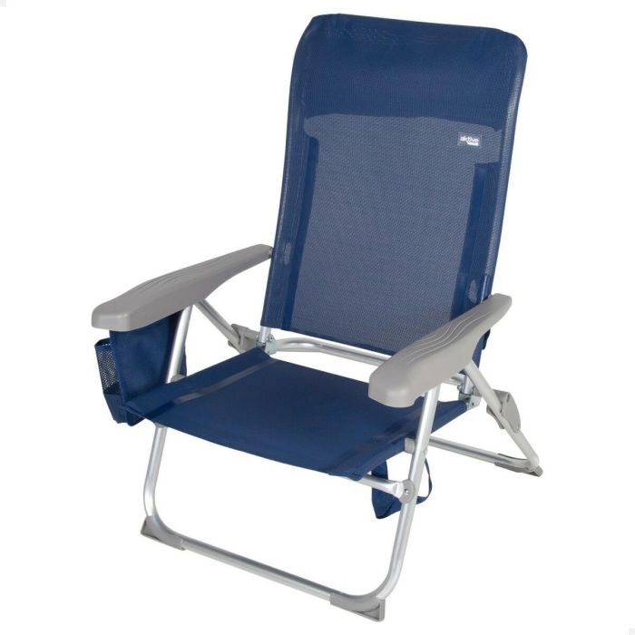 Silla de Playa Aktive Slim Plegable Azul marino 47 x 87 x 58 cm (2 Unidades) 6