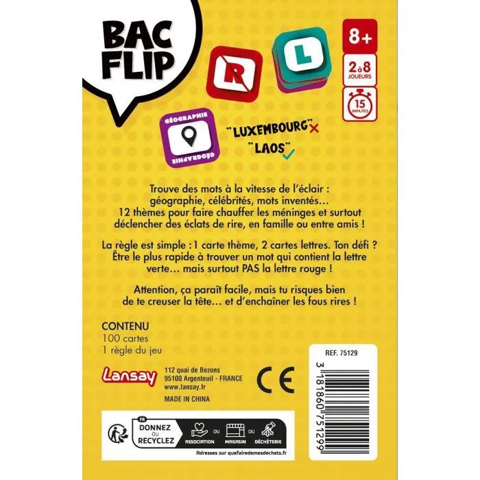 Lansay LAN3181860751299 BAC FLIP Juego de Mesa para Niños y Adultos a partir de 8 años 3