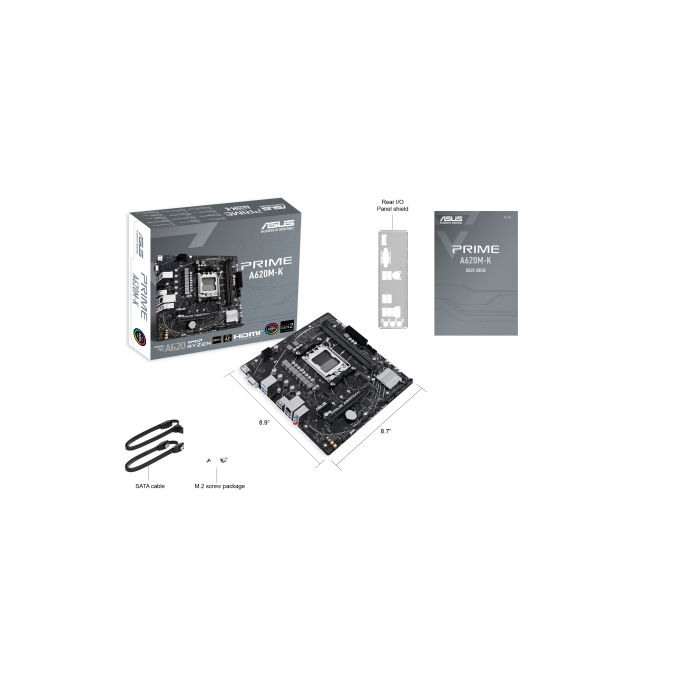 ASUS PRIME A620M-K AMD A620 Zócalo AM5 micro ATX 6 ASUS PRIME A620M-K AMD A620 Zócalo AM5 micro ATX 6
