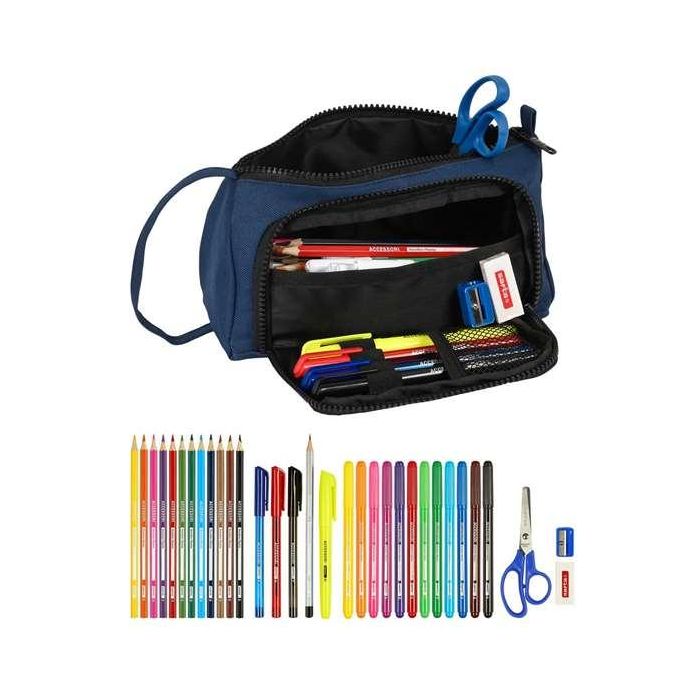 Estuche Escolar con Accesorios BlackFit8 Urban Negro Azul marino (32 Piezas) 7 Estuche Escolar con Accesorios BlackFit8 Urban Negro Azul marino (32 Piezas) 7