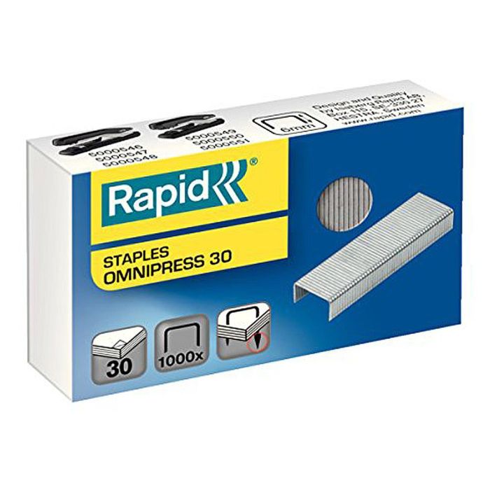 Grapas Rapid Omnipress 30 gralvanizadas Caja De 1000 Unidades 1