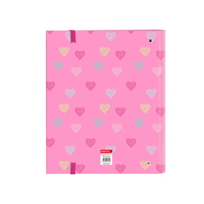 Safta Carpeta con Recambio Din A4 Cuadro 5 mm con Goma y Separadores Benetton Heart 1