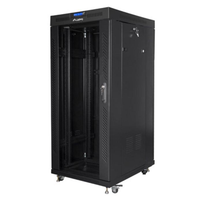 Lanberg FF01-8037-12BL Armario Rack 19 Pulgadas 37U 800x1000 mm, Negro, 800 kg, IP20, con Ruedas 1