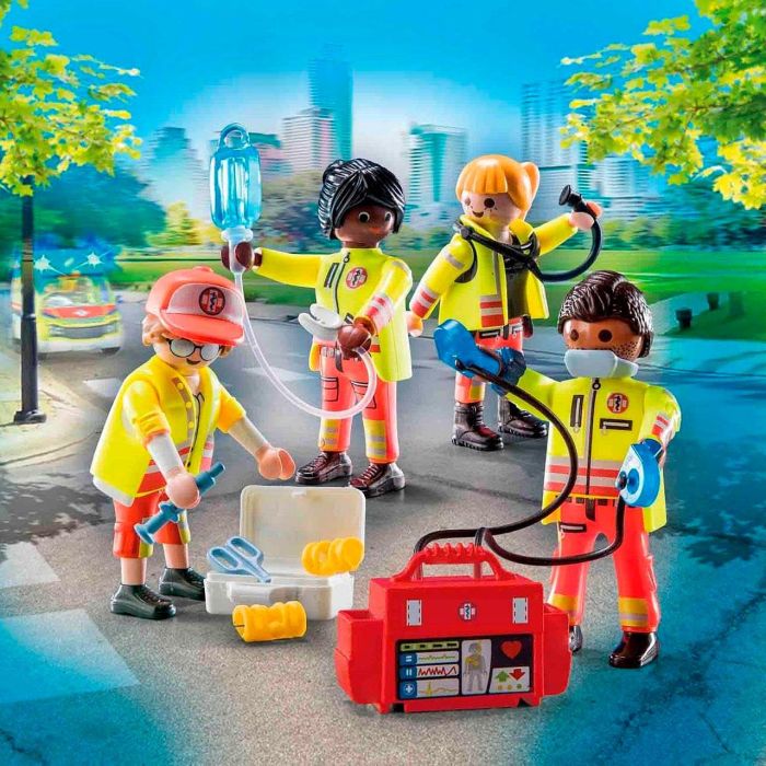 Playmobil 71244 Equipo de Rescate City Life con 4 paramédicos, desfibrilador, maletín médico y accesorios, juguete para niños +4 años 2 Playmobil 71244 Equipo de Rescate City Life con 4 paramédicos, desfibrilador, maletín médico y accesorios, juguete para niños +4 años 2