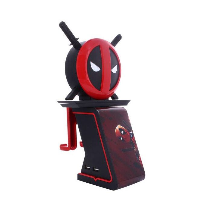 Cable Guy Ikon Soporte Deadpool Marvel 20cm para mandos PS5/Xbox y teléfonos con carga USB y luz LED