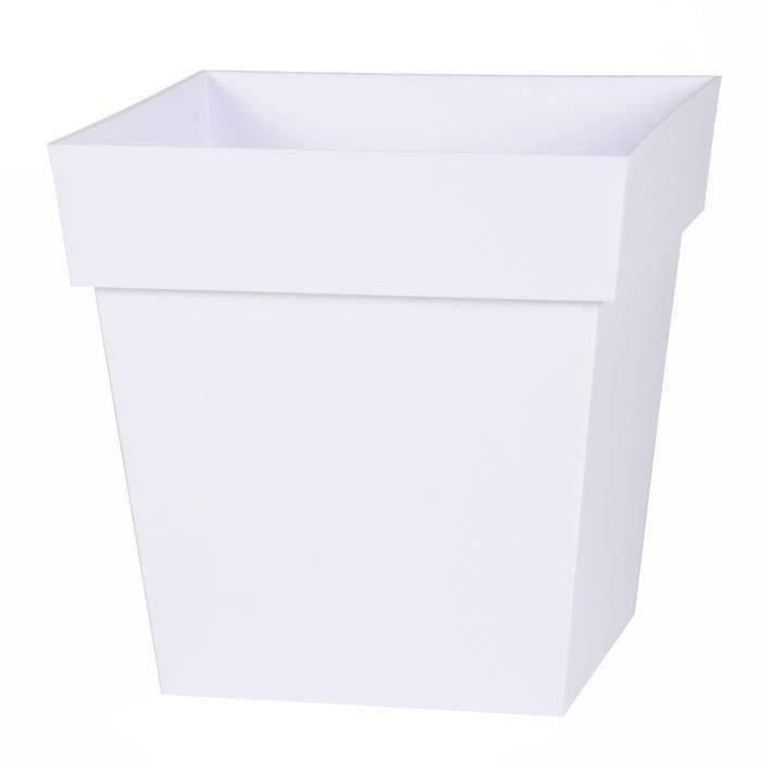 EDA Maceta Toscana Cuadrada 32x32xH32cm 22L de Polipropileno Blanco para Exterior Interior, Resistente a Heladas, UV y Golpes, Fabricada en Francia 0 EDA Maceta Toscana Cuadrada 32x32xH32cm 22L de Polipropileno Blanco para Exterior Interior, Resistente a Heladas, UV y Golpes, Fabricada en Francia 0