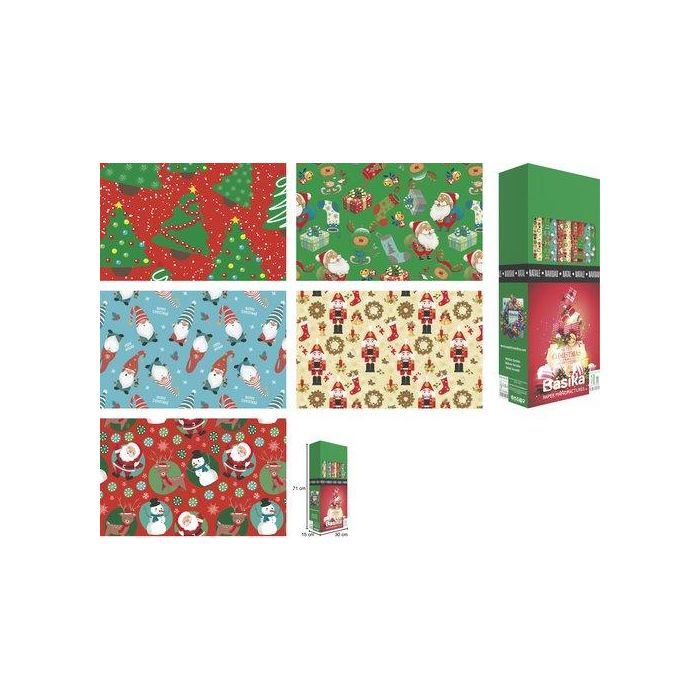 Papel De Regalo Rollo Basika 0,7X10 M (Caja De 30) Navidad