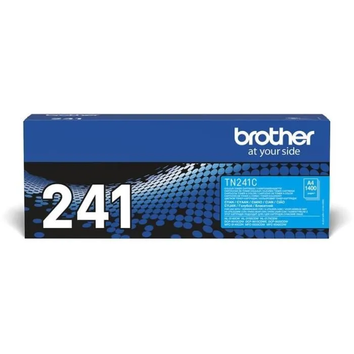 Brother TN-241C Tóner Cian Original para HL-3140CW / HL-3150CDW / HL-3170CDW / DCP-9020CDW / MFC-9140CDN / MFC-9330CDW / MFC-9340CDW / DCP-9015CDW 1