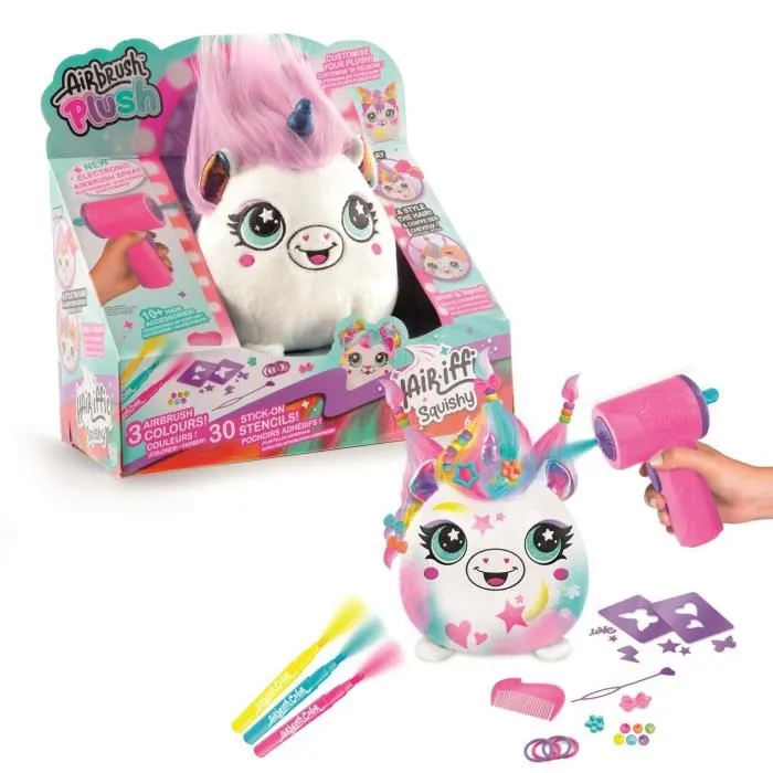 Canal Toys Peluche Airbrush Squishy Hair'iffic para peinar y decorar con spray electrónico, rotuladores -AIR 040- aleatorio