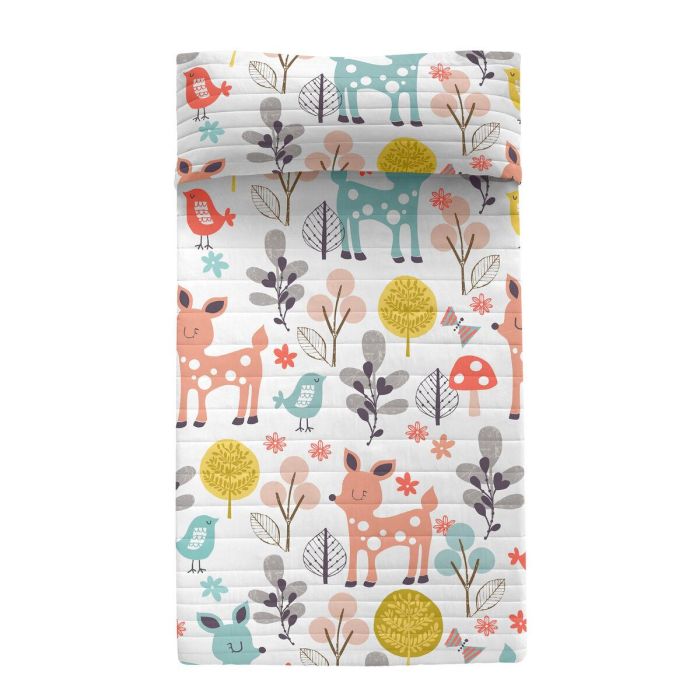 Colcha HappyFriday Moshi Moshi Multicolor 180 x 260 cm Ciervo Bosque