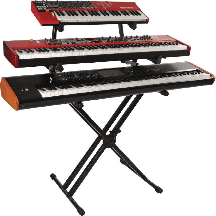 Soporte Teclado Ql723 Formato "X" 3 Niveles / Doble Perfil - Negro 1 Soporte Teclado Ql723 Formato "X" 3 Niveles / Doble Perfil - Negro 1