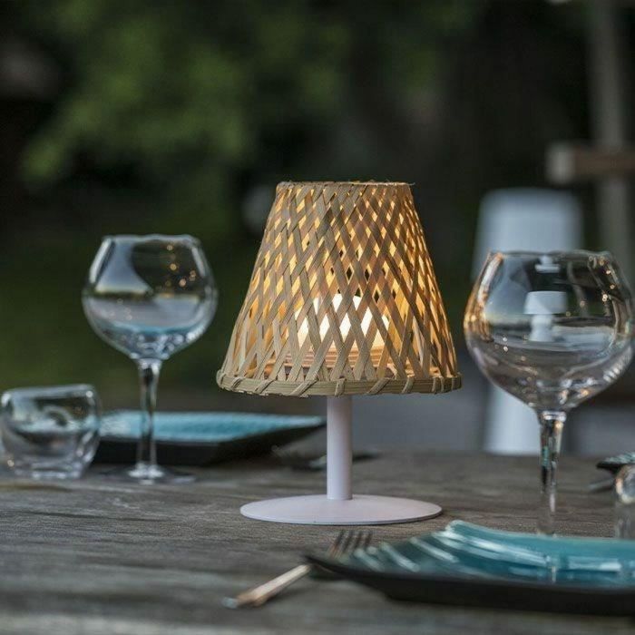 Lumisky LUM3760093544504 Lámpara de mesa inalámbrica IBIZA H26 cm Bambú natural LED blanco cálido y blanco 3