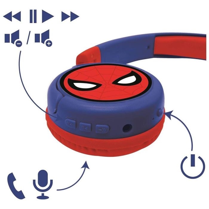 Lexibook Hpbt010Sp Auriculares Inalámbricos Bluetooth 5.0 para Niños | 2 en 1 con Cable Jack Extraíble | Diseño Spiderman 5 Lexibook Hpbt010Sp Auriculares Inalámbricos Bluetooth 5.0 para Niños | 2 en 1 con Cable Jack Extraíble | Diseño Spiderman 5