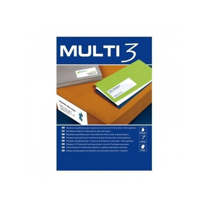 Multi-3 Etiquetas Adhesivas 105x48 mm Inkjet-Láser C-Rectos 12 X 500H Blanco Multi-3 Etiquetas Adhesivas 105x48 mm Inkjet-Láser C-Rectos 12 X 500H Blanco
