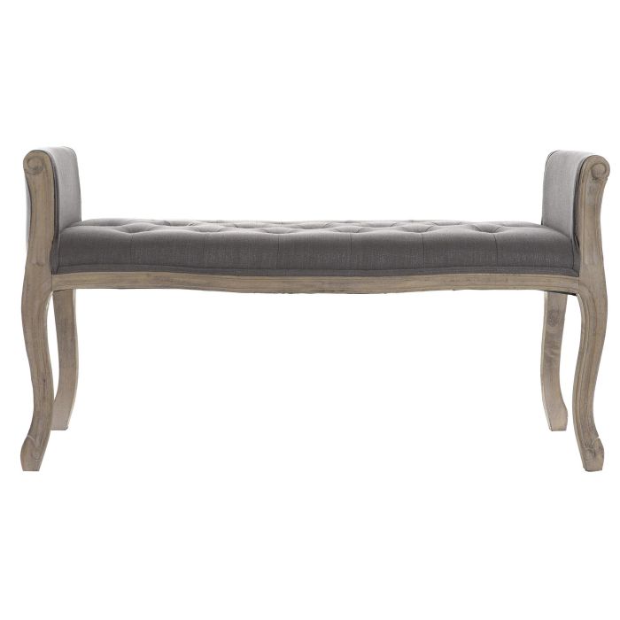 Banqueta DKD Home Decor Natural Gris oscuro Madera de caucho Lienzo 109 x 44,5 x 60 cm 4 Banqueta DKD Home Decor Natural Gris oscuro Madera de caucho Lienzo 109 x 44,5 x 60 cm 4