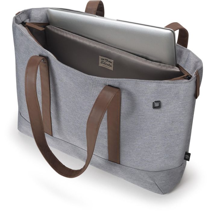 DICOTA D31978-RPET Eco Shopper Motion - Estuche de poliéster para portátil 13-14.1" (35.8 cm), gris claro, resistente al agua 5