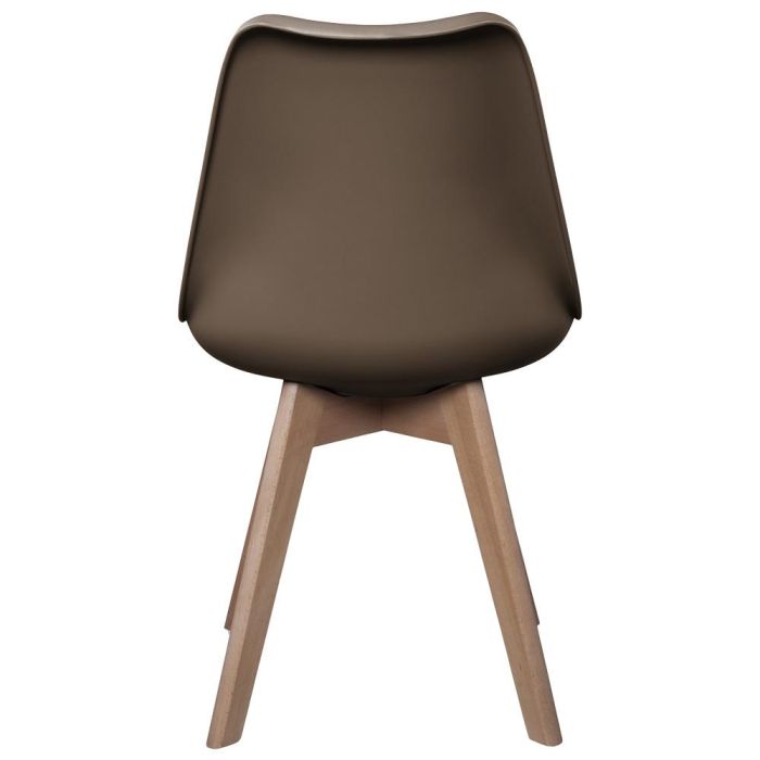 Home Deco Factory Silla COPENHAGUE Acolchada Patas Madera Haya Diseño Escandinavo 49x55x81.5 cm Marrón 3
