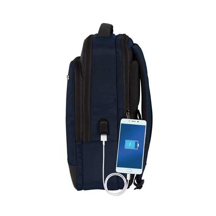 Mochila para Portátil y Tablet con Salida USB Safta Business Azul oscuro (29 x 44 x 15 cm) 2