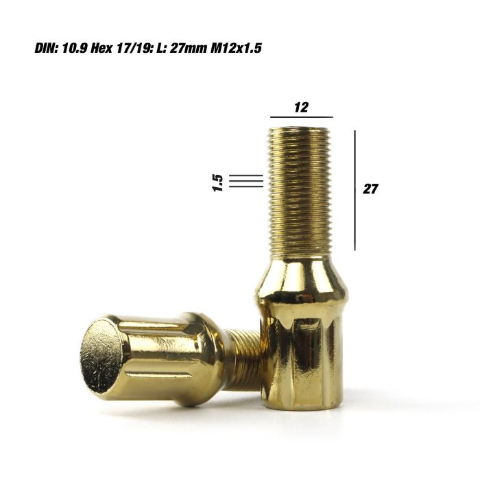 Omp Speed OMPS09961209 Tornillos de Rueda Juego 20, Acero DIN 10.9 Alta Resistencia, M12x1.5, Largo 27mm, Llave 17-19mm, Amarillo 6 Omp Speed OMPS09961209 Tornillos de Rueda Juego 20, Acero DIN 10.9 Alta Resistencia, M12x1.5, Largo 27mm, Llave 17-19mm, Amarillo 6