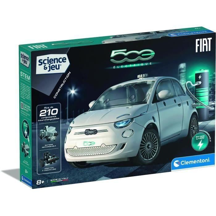 Clementoni - Set de construcción eléctrico Fiat 500 - Aplicación disponible - Made in Italy Clementoni - Set de construcción eléctrico Fiat 500 - Aplicación disponible - Made in Italy
