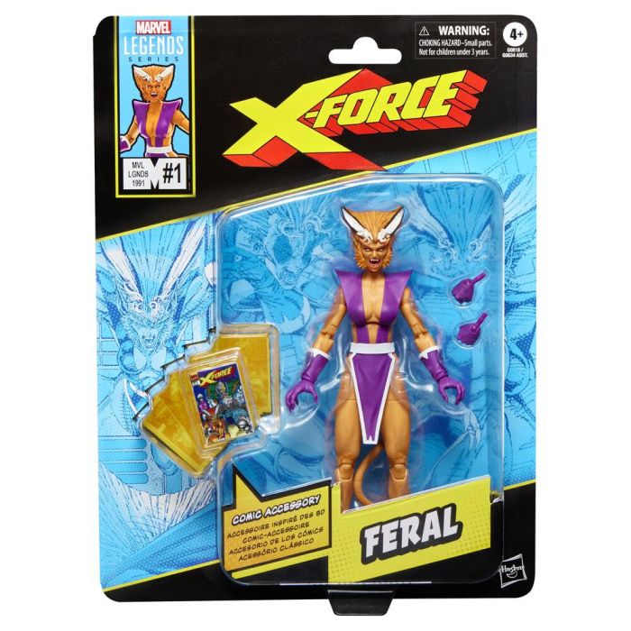 HASBRO Marvel Legends Series Feral X-Force Figura Articulada 15cm con 3 Accesorios y Manos Alternativas