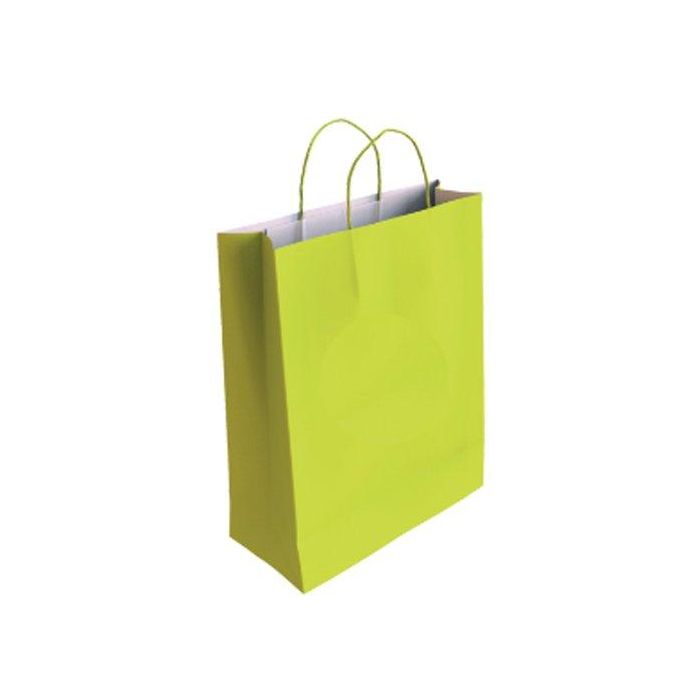 Bolsa De Papel Andina Kraft Blanco 18X24X8 Cm Pistacho Paquete De 50