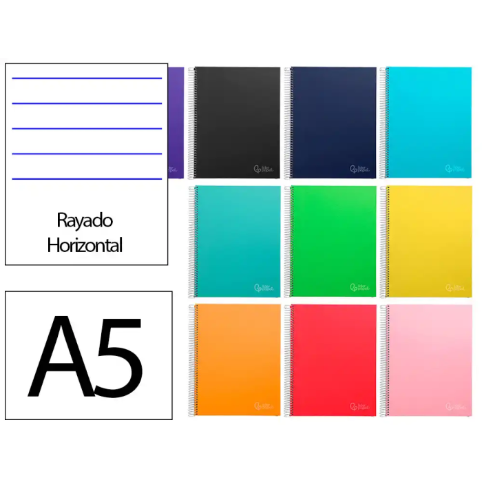 Liderpapel Jolly Cuaderno espiral A4 Multidisciplina, Tapa Forrada, 140 Hojas 75gr 0 Liderpapel Jolly Cuaderno espiral A4 Multidisciplina, Tapa Forrada, 140 Hojas 75gr 0