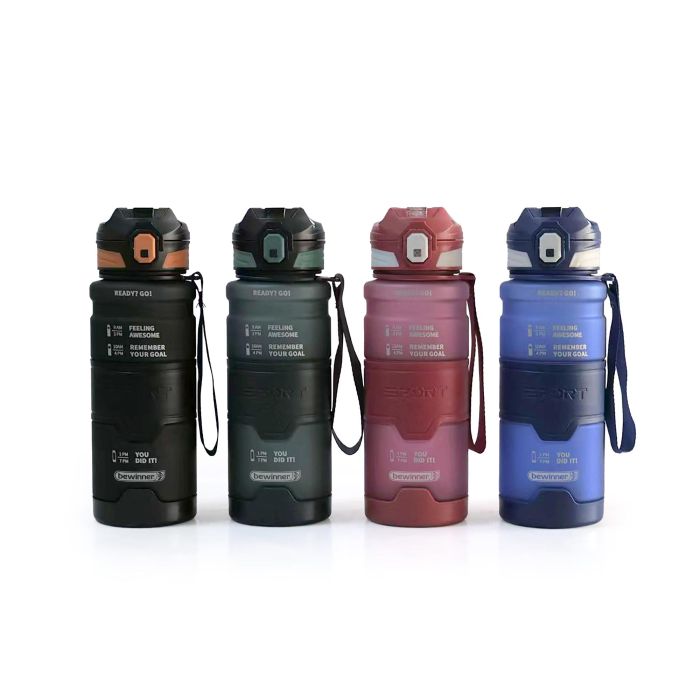 Bewinner Botella de Agua Deportiva 800 ml Plástico Reutilizable para Gimnasio Senderismo Ciclismo Viaje Antigoteo (12 Unidades) 1