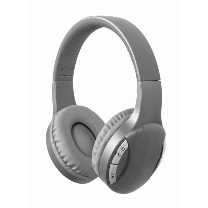 Gembird BTHS-01-SV Auriculares Diadema Inalámbricos Bluetooth y Alámbricos con Micrófono Estéreo para Llamadas y Música Plata