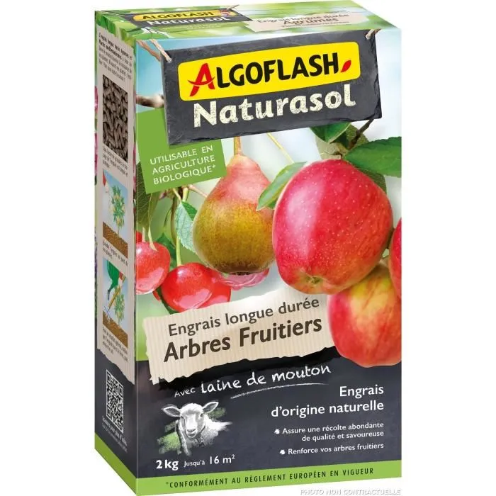 Algoflash Naturasol Fertilizante para Árboles Frutales a Largo Plazo - 2 kg 1