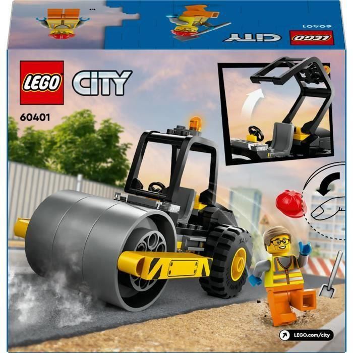 Lego 60401 City Construction Road Roller de Juguete - Modelo con Minifiguras de Trabajadores 5 Lego 60401 City Construction Road Roller de Juguete - Modelo con Minifiguras de Trabajadores 5