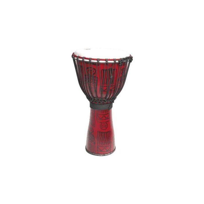 Tanga Djembe de PVC de 12" rojo con motivos africanos