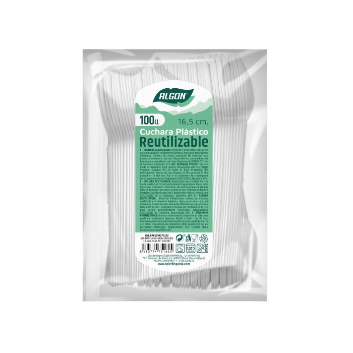 Set de 100 cucharas ecológicas Algon 16.5 cm (20 Cajas) 3 Set de 100 cucharas ecológicas Algon 16.5 cm (20 Cajas) 3