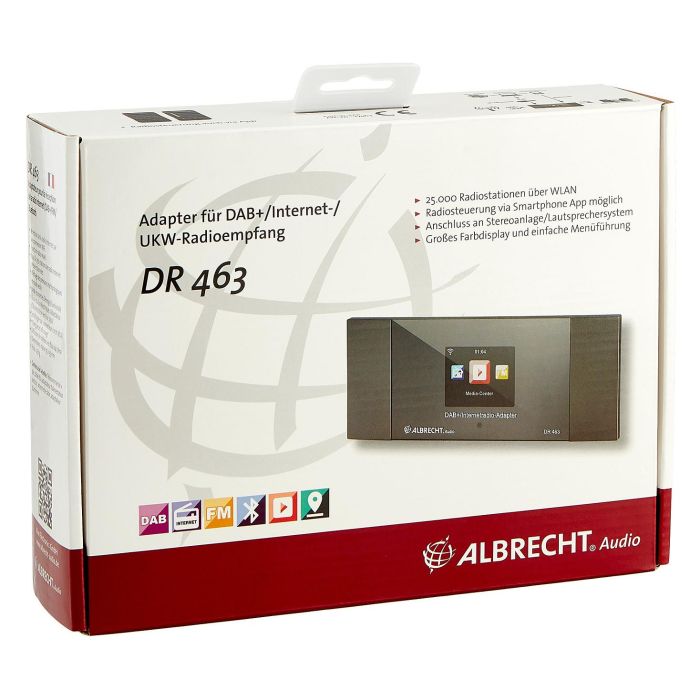 Albrecht DR 463+ Radio Internet DAB+ y UKW con Bluetooth, WiFi, Spotify, Amazon Music, Pantalla, Portátil, Gris