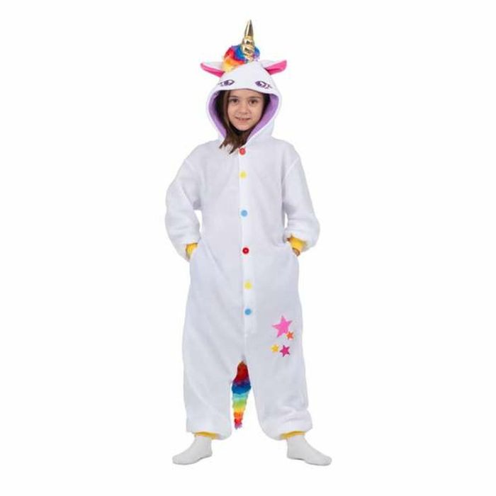 Disfraz unicornio blanco talla unica child (kigurumi con capucha y cola)